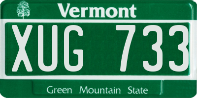 VT license plate XUG733