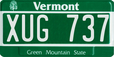 VT license plate XUG737