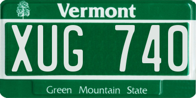 VT license plate XUG740