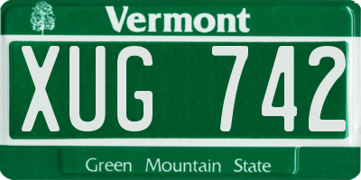 VT license plate XUG742