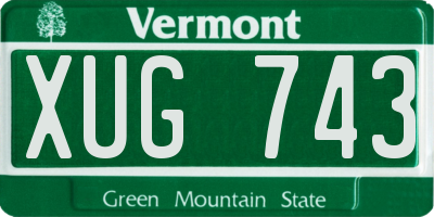 VT license plate XUG743