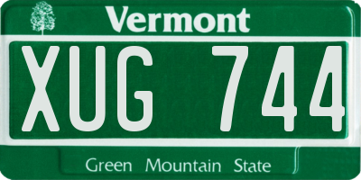 VT license plate XUG744