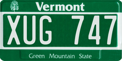 VT license plate XUG747