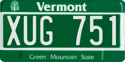 VT license plate XUG751