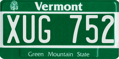 VT license plate XUG752