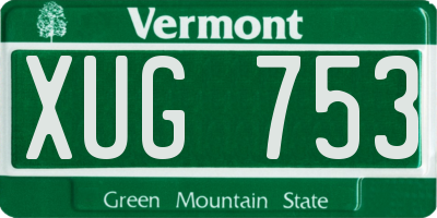 VT license plate XUG753