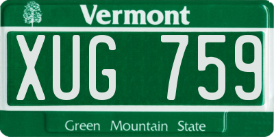 VT license plate XUG759