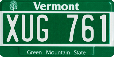 VT license plate XUG761