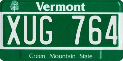 VT license plate XUG764
