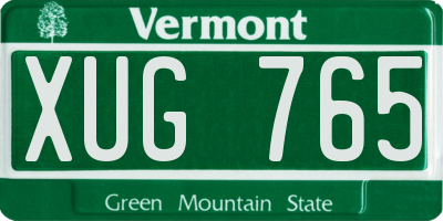 VT license plate XUG765