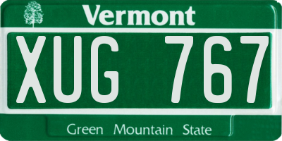 VT license plate XUG767