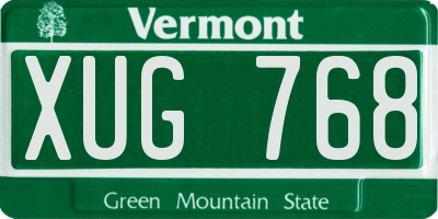 VT license plate XUG768