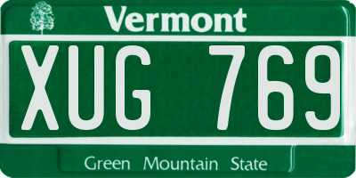 VT license plate XUG769