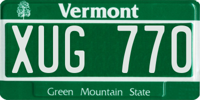 VT license plate XUG770