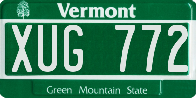 VT license plate XUG772