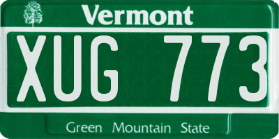 VT license plate XUG773