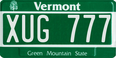 VT license plate XUG777
