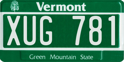 VT license plate XUG781