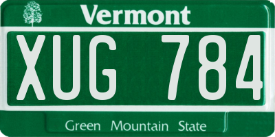 VT license plate XUG784