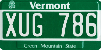 VT license plate XUG786