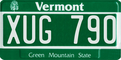 VT license plate XUG790