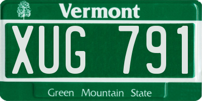 VT license plate XUG791