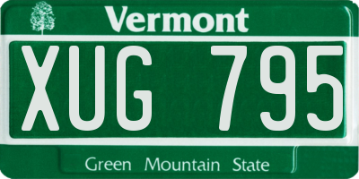 VT license plate XUG795