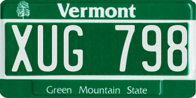 VT license plate XUG798