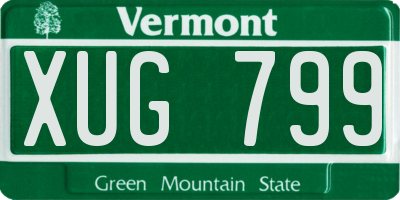 VT license plate XUG799