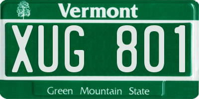VT license plate XUG801