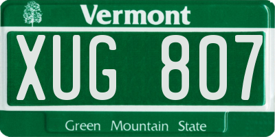 VT license plate XUG807