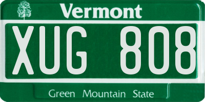 VT license plate XUG808