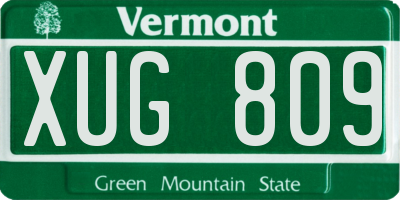 VT license plate XUG809