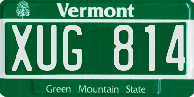 VT license plate XUG814