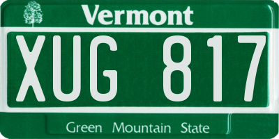VT license plate XUG817