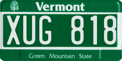 VT license plate XUG818