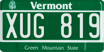 VT license plate XUG819