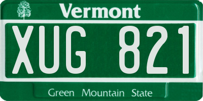 VT license plate XUG821