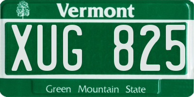 VT license plate XUG825