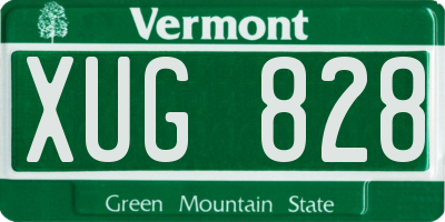 VT license plate XUG828