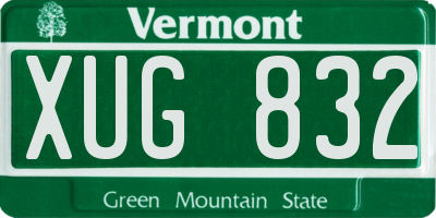 VT license plate XUG832
