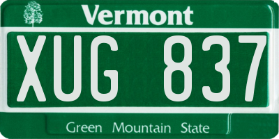 VT license plate XUG837