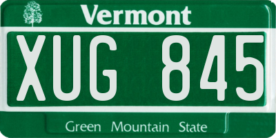 VT license plate XUG845