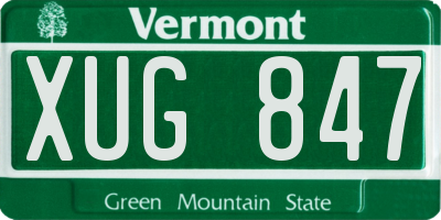 VT license plate XUG847