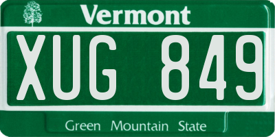 VT license plate XUG849