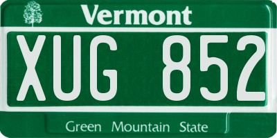 VT license plate XUG852