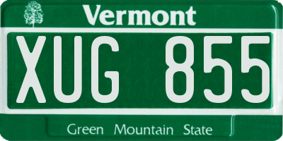 VT license plate XUG855