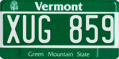 VT license plate XUG859