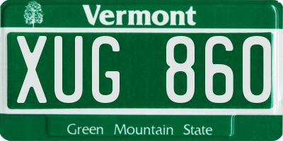 VT license plate XUG860