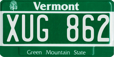 VT license plate XUG862